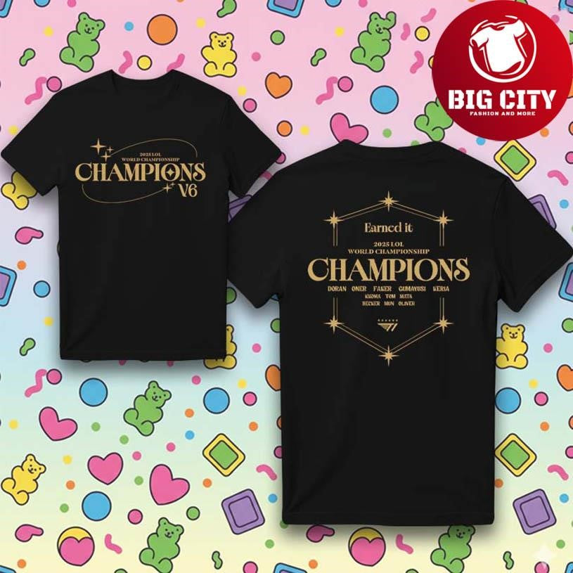 T1 League of Legends Champion 2025 Shirt