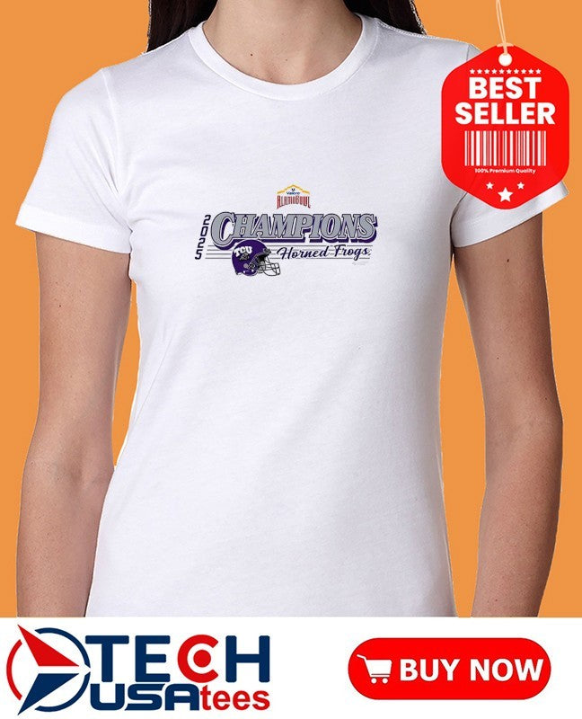 TCU Horned Frogs 2025 Alamo Bowl Champions helmet shirt