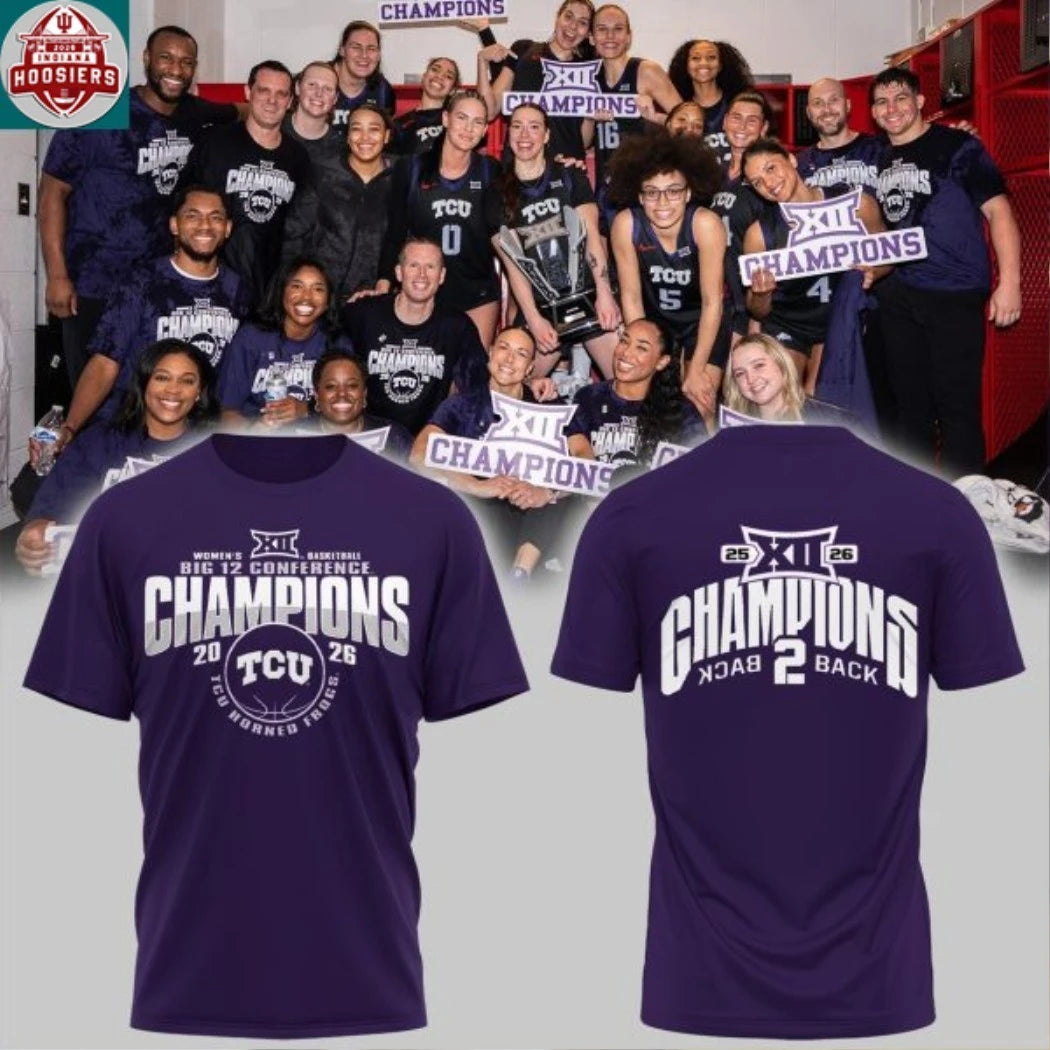 TCU Horned Frogs Basketball Big 12 Championship 2026 Logo Two Sided T-Shirt