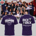 TCU Horned Frogs Big 12 Champions 2026 Back2Back Logo Two Sided T-Shirt