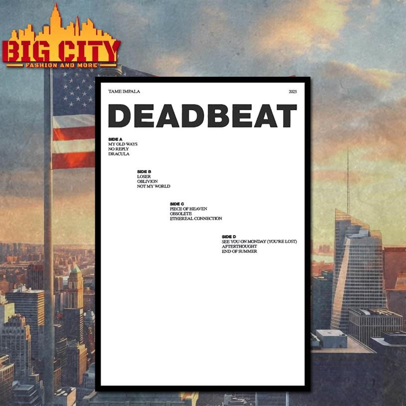 Tame Impala Deadbeat Tracklist 2025 Shirt