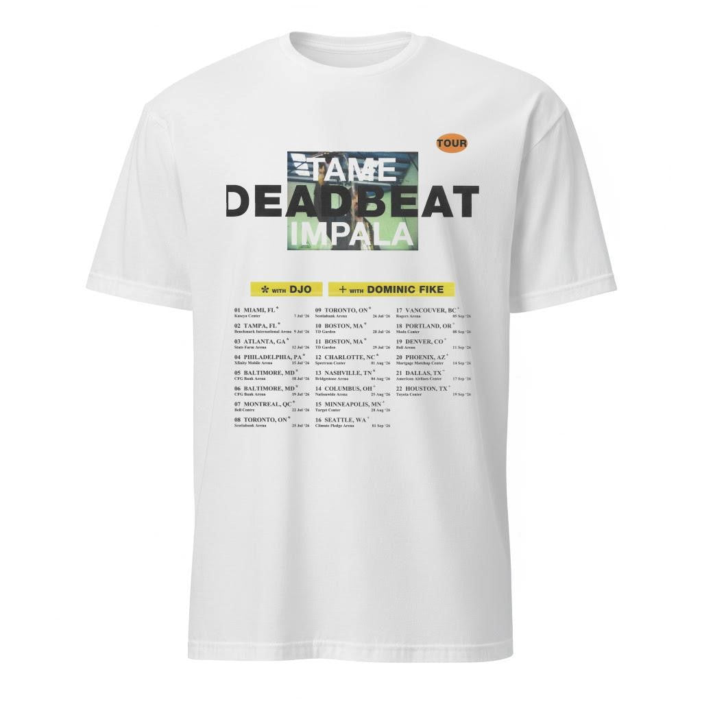 Tame Impala Deadbeat US Tour 2026 Schedule Tour Dates Shirt