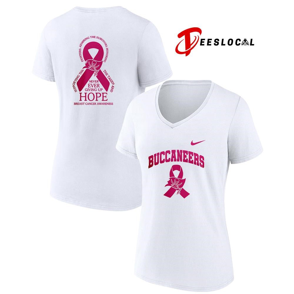 Tampa Bay Buccaneers never ever giving up hope breast cancer awareness shirt