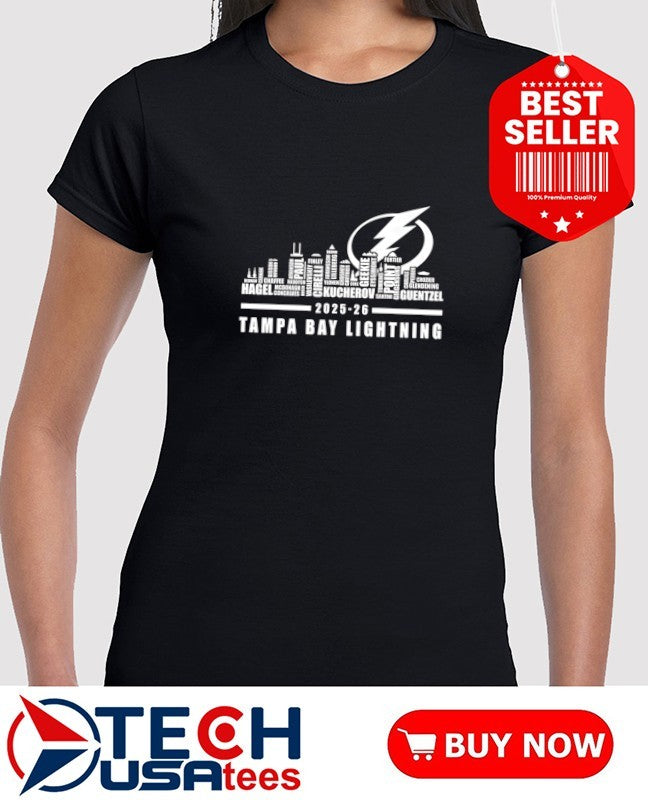Tampa Bay Lightning 2025-2026 Season players name skyline shirt