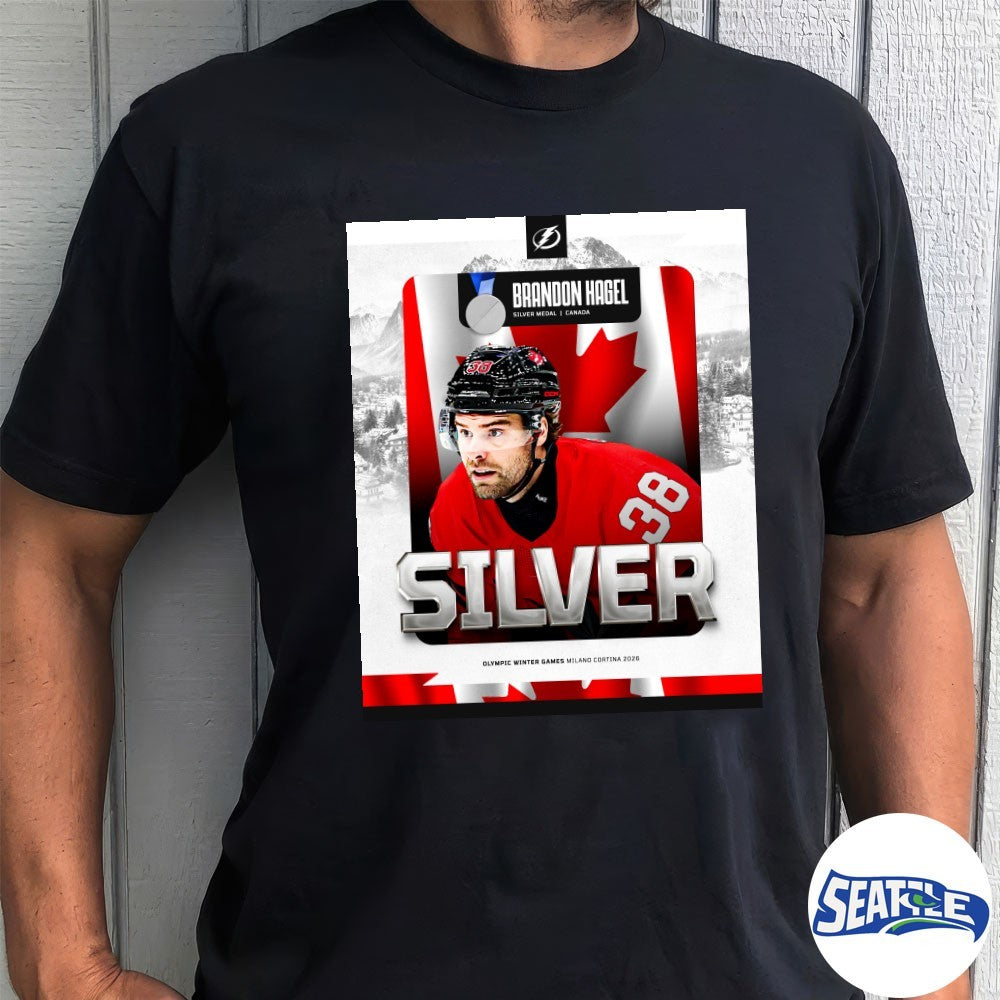 Tampa Bay Lightning Brandon Hagel Silver Medal Canada Olympic Winter Games Milano Cortina 2026 Poster shirt