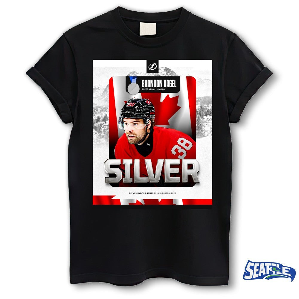 Tampa Bay Lightning Brandon Hagel Silver Medal Canada Olympic Winter Games Milano Cortina 2026 Poster shirt