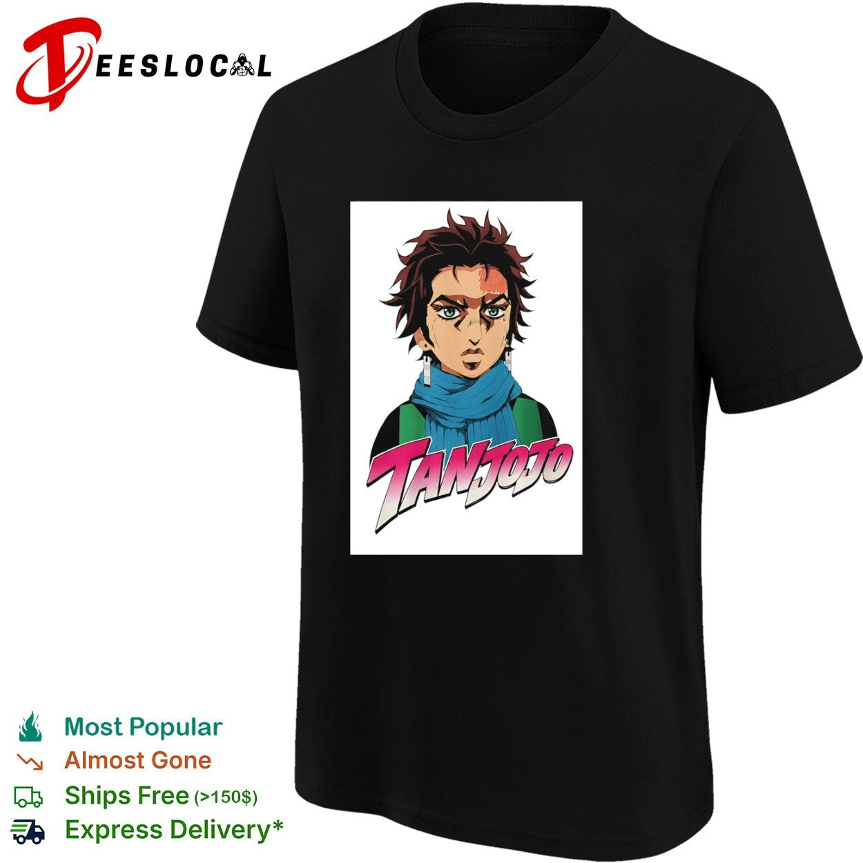 Tan jojo anime manga mashup character graphic portrait shirt