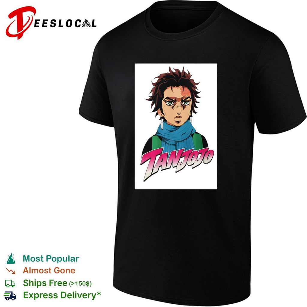 Tan jojo anime manga mashup character graphic portrait shirt