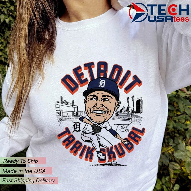Tarik Skubal Detroit Tigers superstar caricature signature shirt