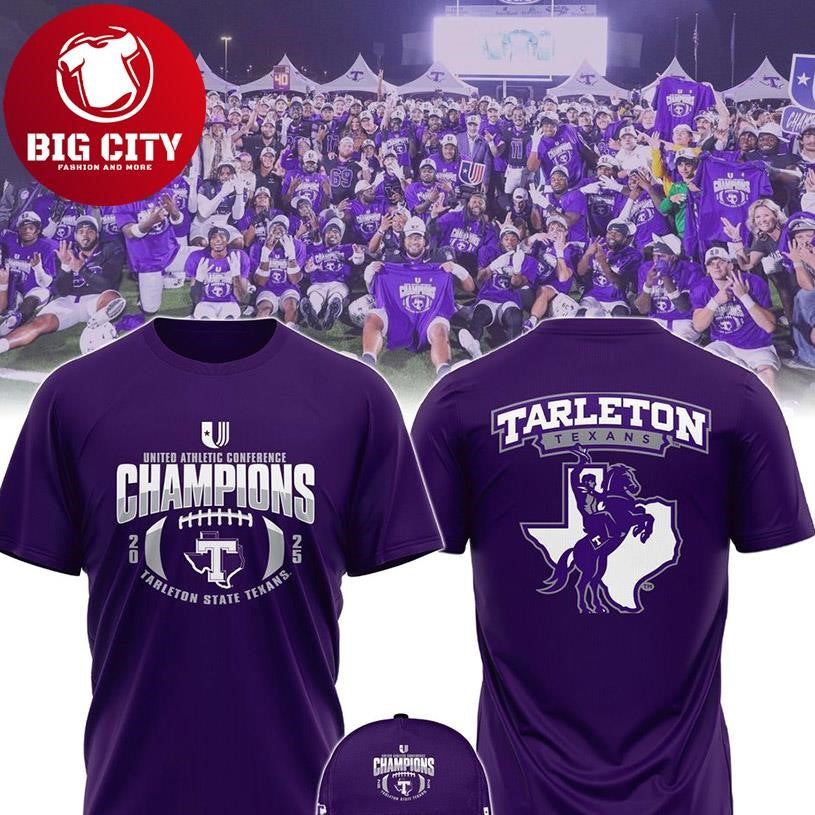 Tarleton State Football 2025 CONFERENCE Champs Two Sided Shirt