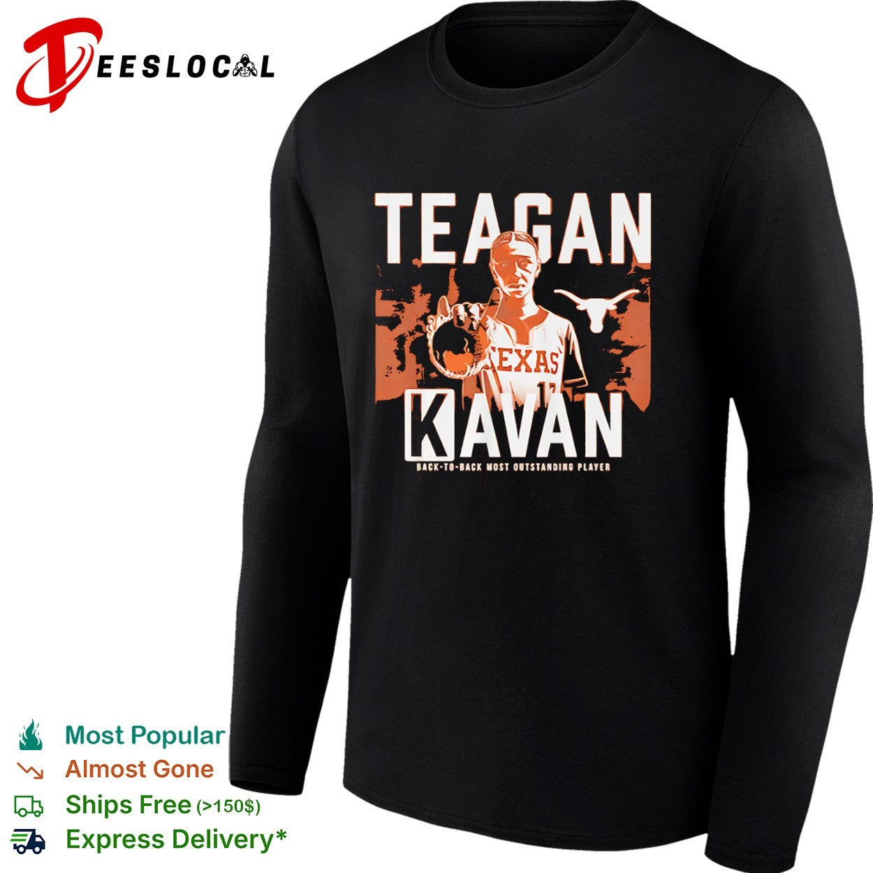 Teagan Kavan Texas Longhorns back to back most outstanding player softball shirt