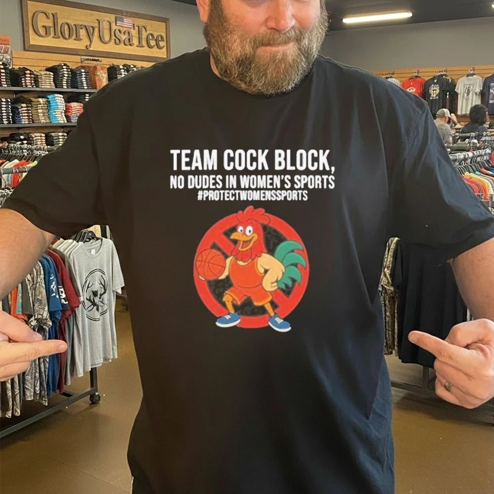 Team Cock Block No Dudes In Women’s Sports Shirt