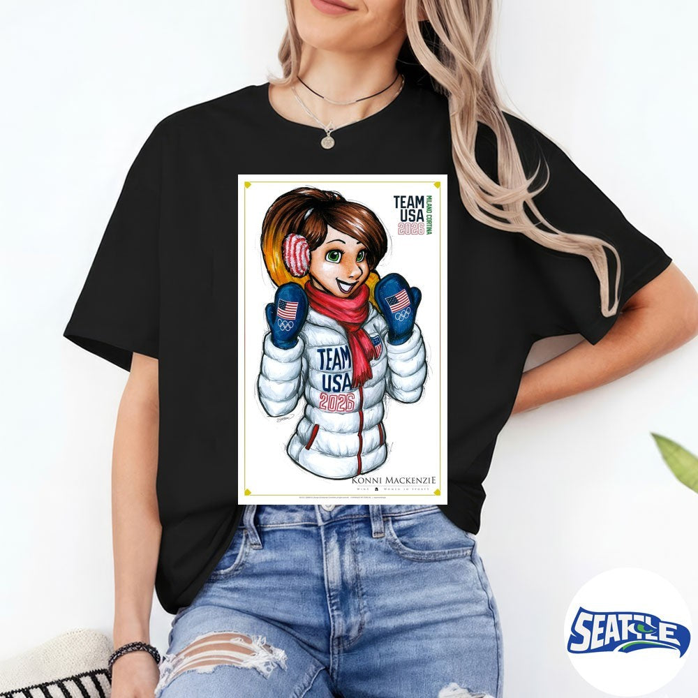 Team USA 2026 Winter Olympics Women in Sports Konni Mackenzie Poster shirt