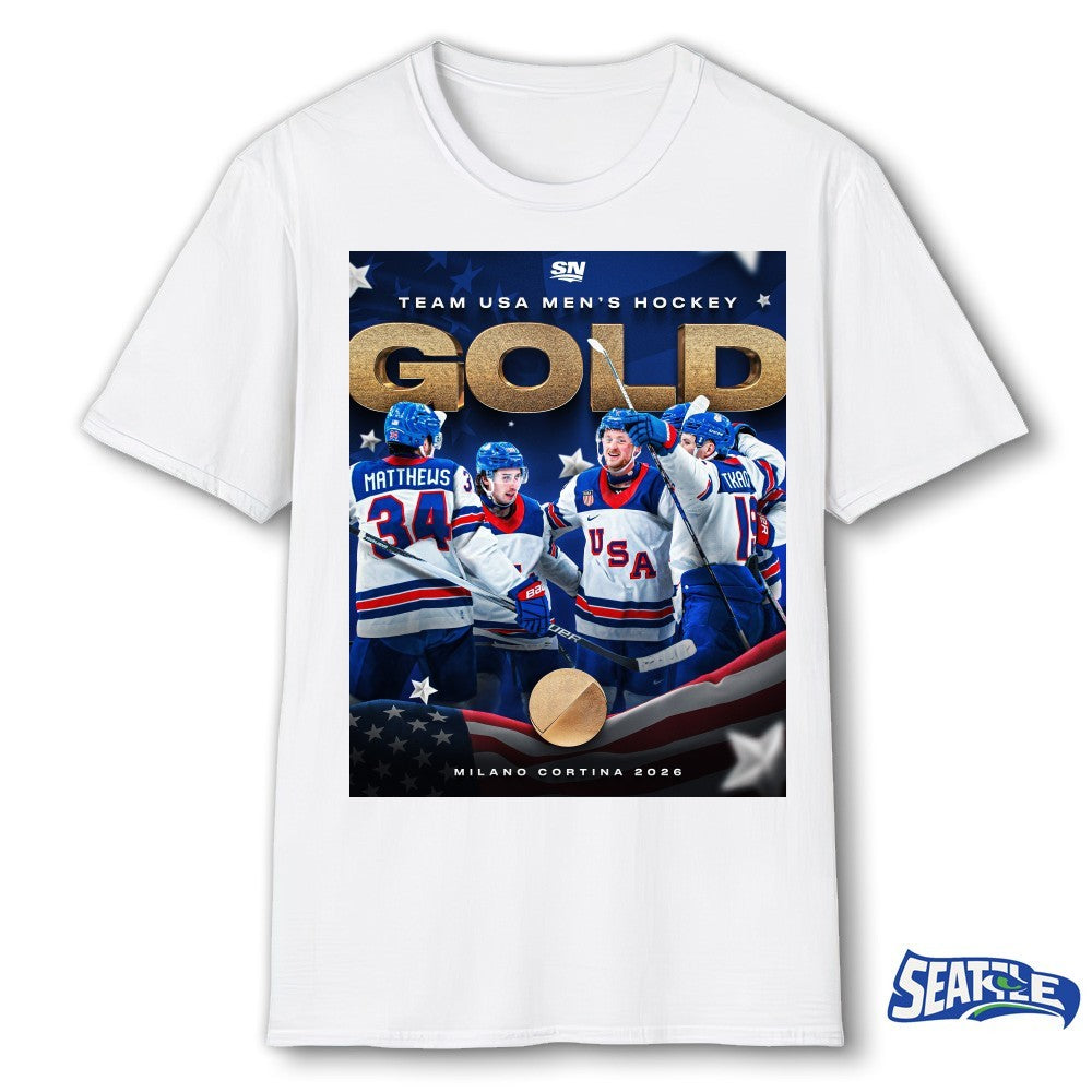 Team USA Men’s Hockey Gold Medal Winter Olympics Milano Cortina 2026 Poster shirt