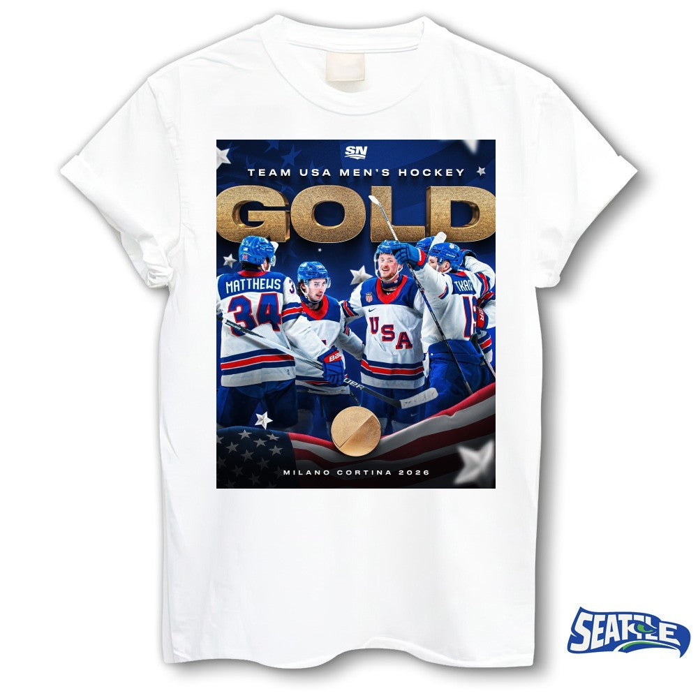 Team USA Men’s Hockey Gold Medal Winter Olympics Milano Cortina 2026 Poster shirt
