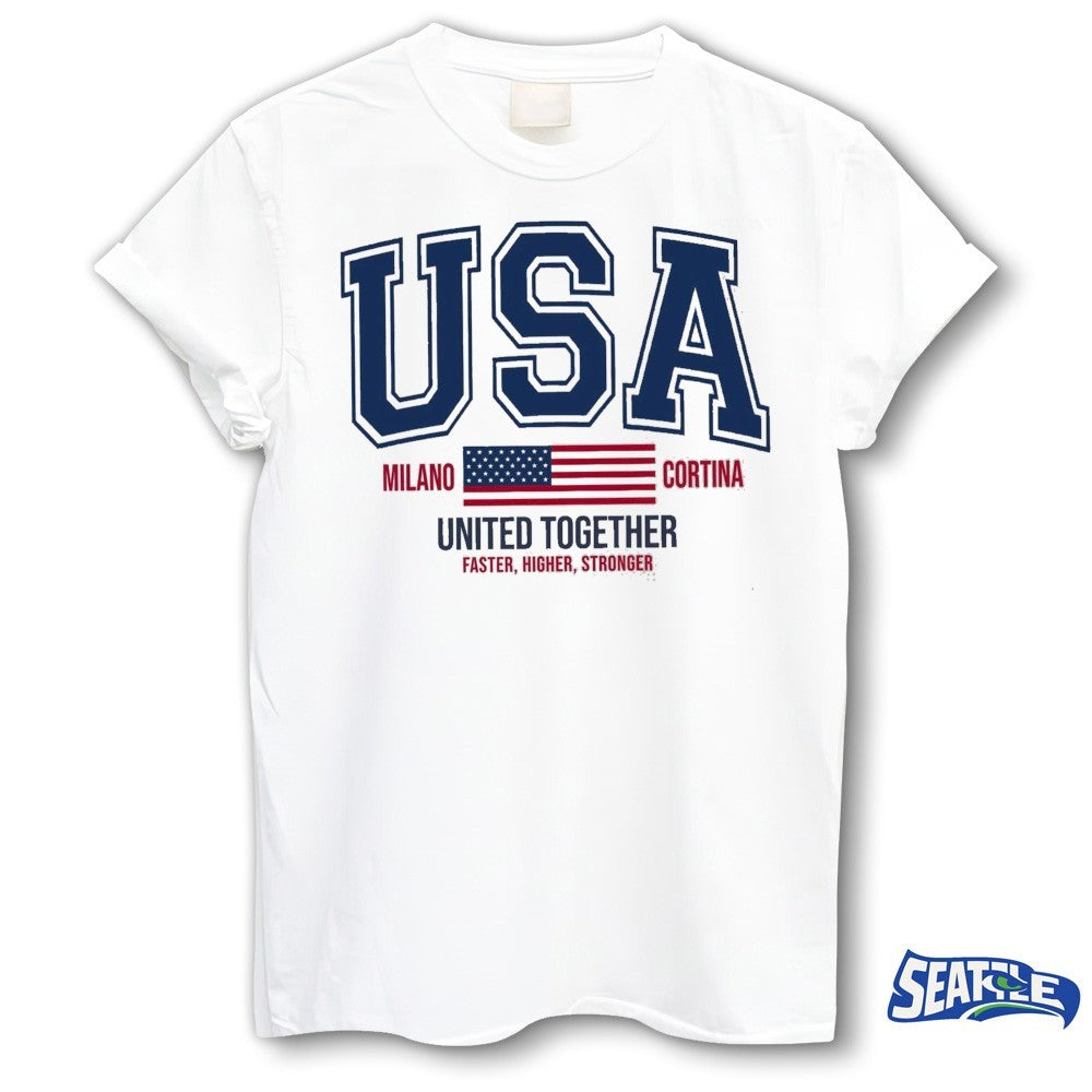 Team USA Milano Cortina 2026 Winter Games United Together Faster Higher Stronger shirt