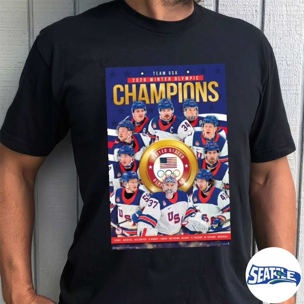 Team USA – Winter Olympic Hockey Gold Medalists Milano Cortina 26 Poster shirt