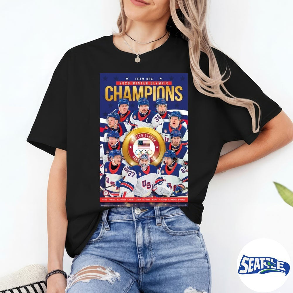 Team USA – Winter Olympic Hockey Gold Medalists Milano Cortina 26 Poster shirt