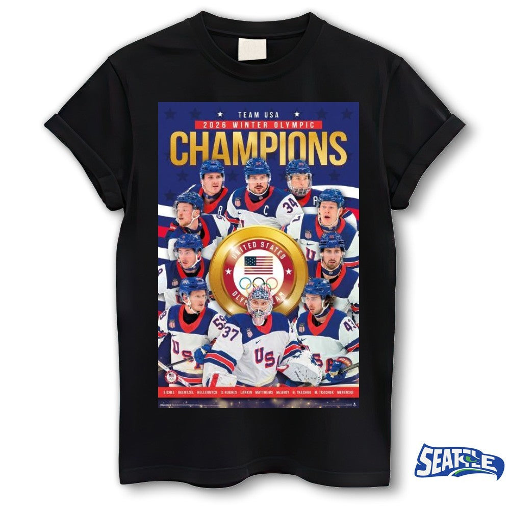 Team USA – Winter Olympic Hockey Gold Medalists Milano Cortina 26 Poster shirt