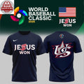 Team USA x Jesus won 2026 World Baseball Logo Two Sided Shirt