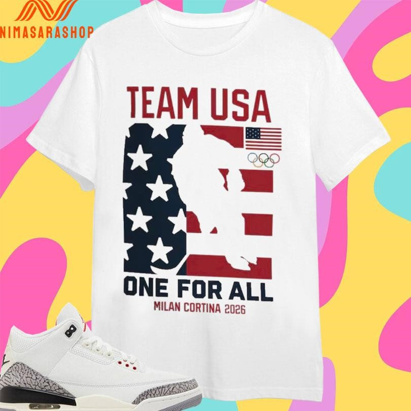 Team Usa One For All Milan Cortina 2026 Flag America Hockey Champions Gold Medal Shirts