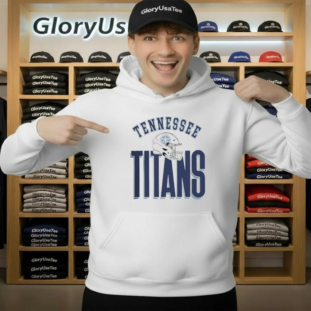 Tennessee Titans Merch New Logo Helmet Gameday Couture Fierce Focus Relaxed Fit Shirt
