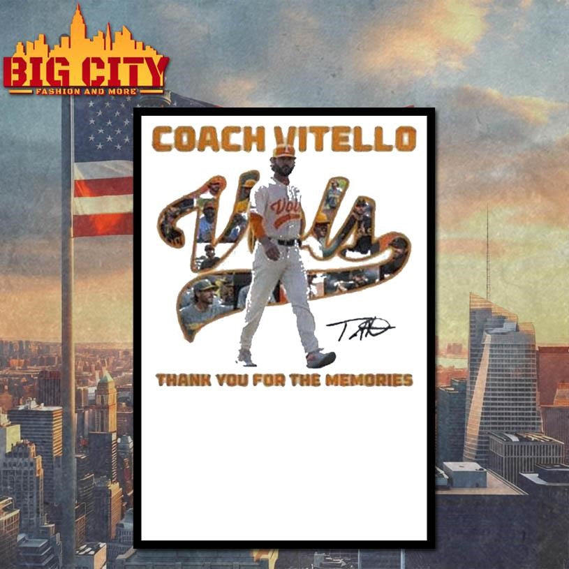 Tennessee Volunteers Coach Vitello Thank You For The Memories Shirt