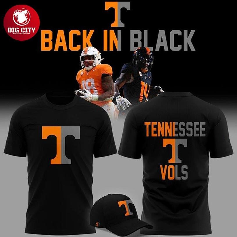 Tennessee Volunteers Football Back In Black 2025 Dark Mode Orange Two Sided Shirt