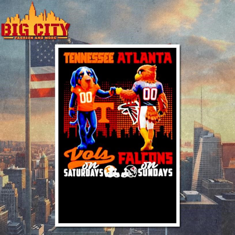 Tennessee Volunteers On Saturdays x Atlanta Falcons On Sunday Mascot shirt