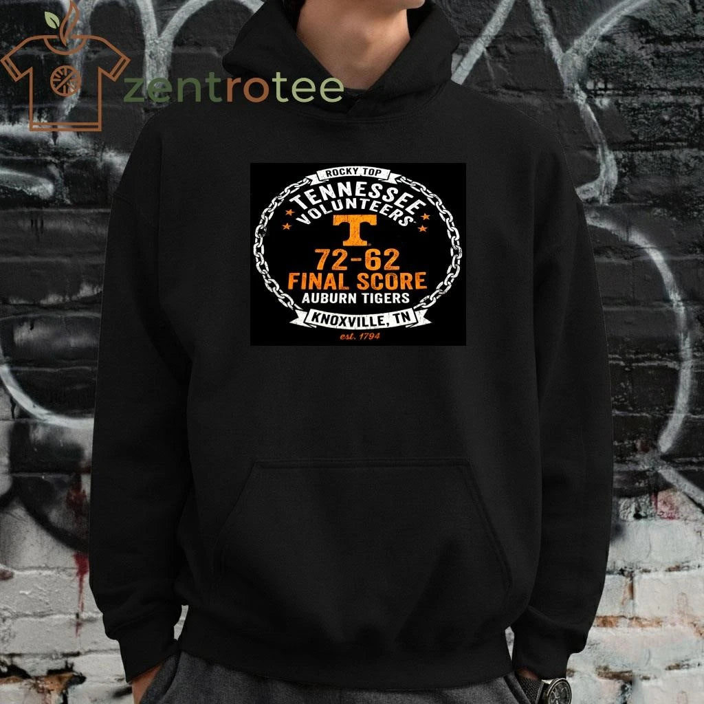 Tennessee Volunteers vs Auburn Tigers 72-62 Final Score T-Shirt – Rocky Top Basketball 2026 Edition – Nkctees