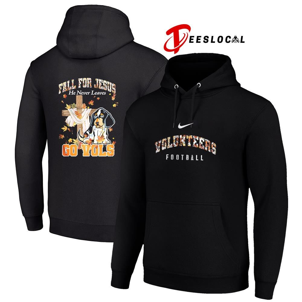 Tennessee Volunteers x fall for Jesus he never leaves mascot shirt