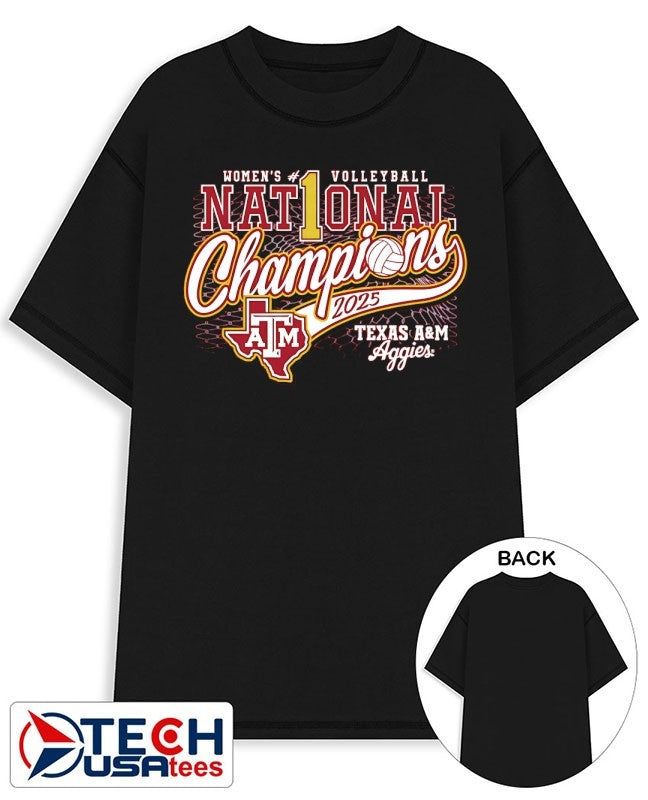 Texas A and M Aggies 2025 Women’s Volleyball National Champions logo shirt