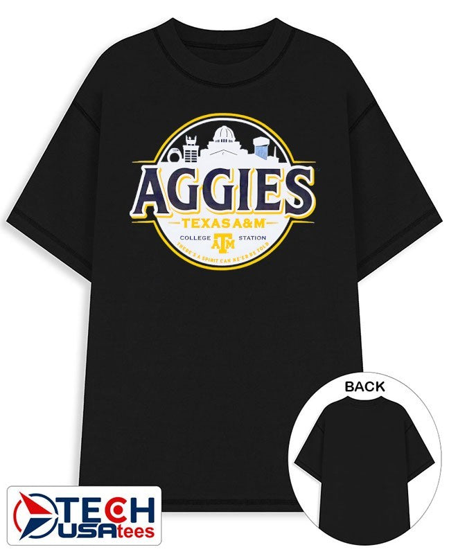 Texas A and M Aggies College Station X Brewed Light logo shirt