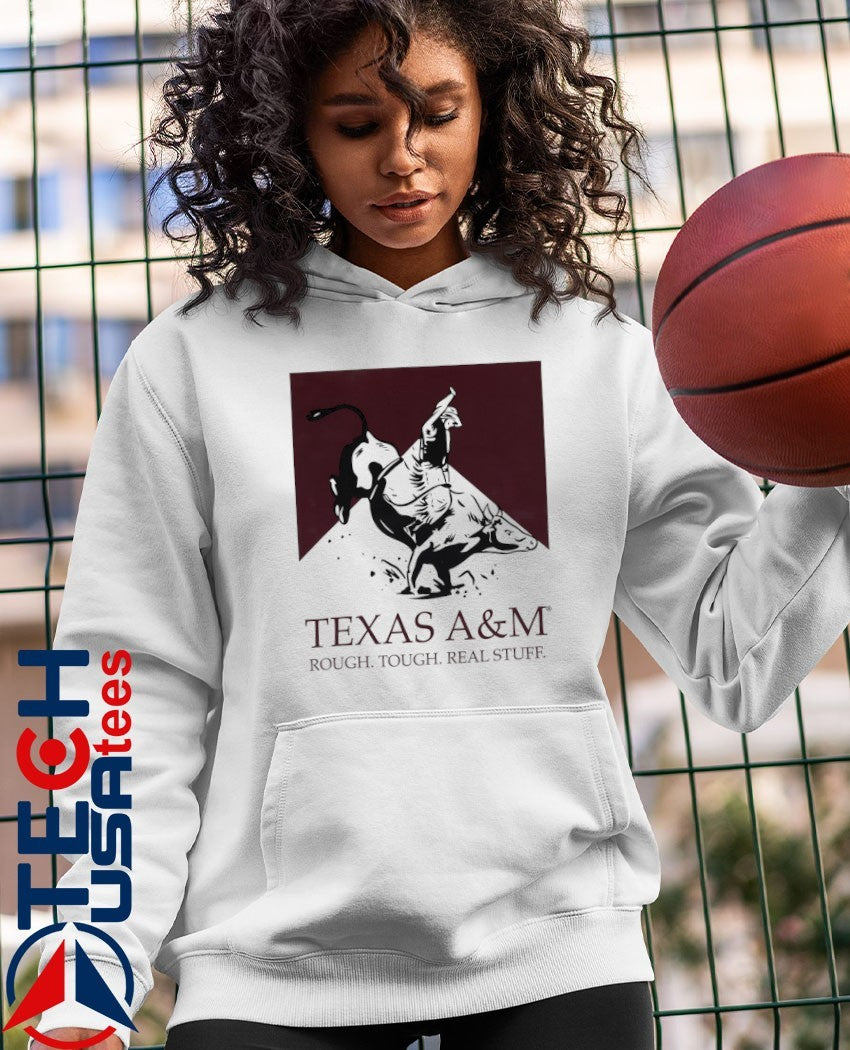Texas A and M Aggies Rough Tough Real Stuff Bull Rider shirt