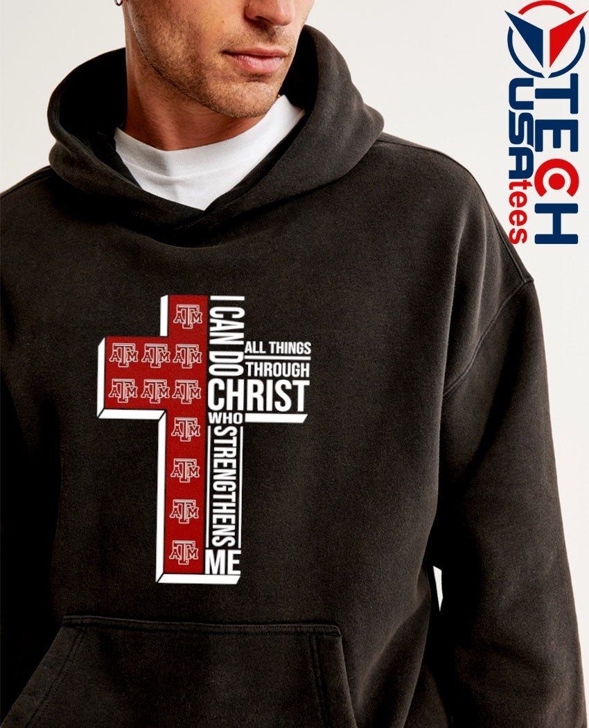 Texas A and M Aggies Women’s Basketball cross I can do all things through christ who strengthens me shirt