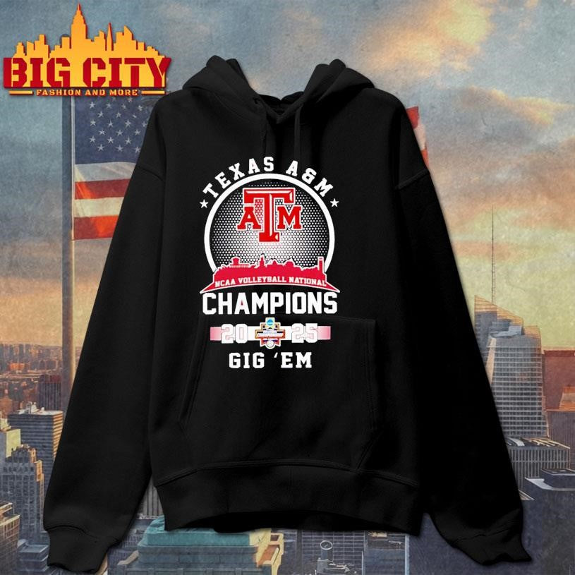 Texas A&amp;M Aggies 2025 Volleyball National Champions city skyline Vintage shirt
