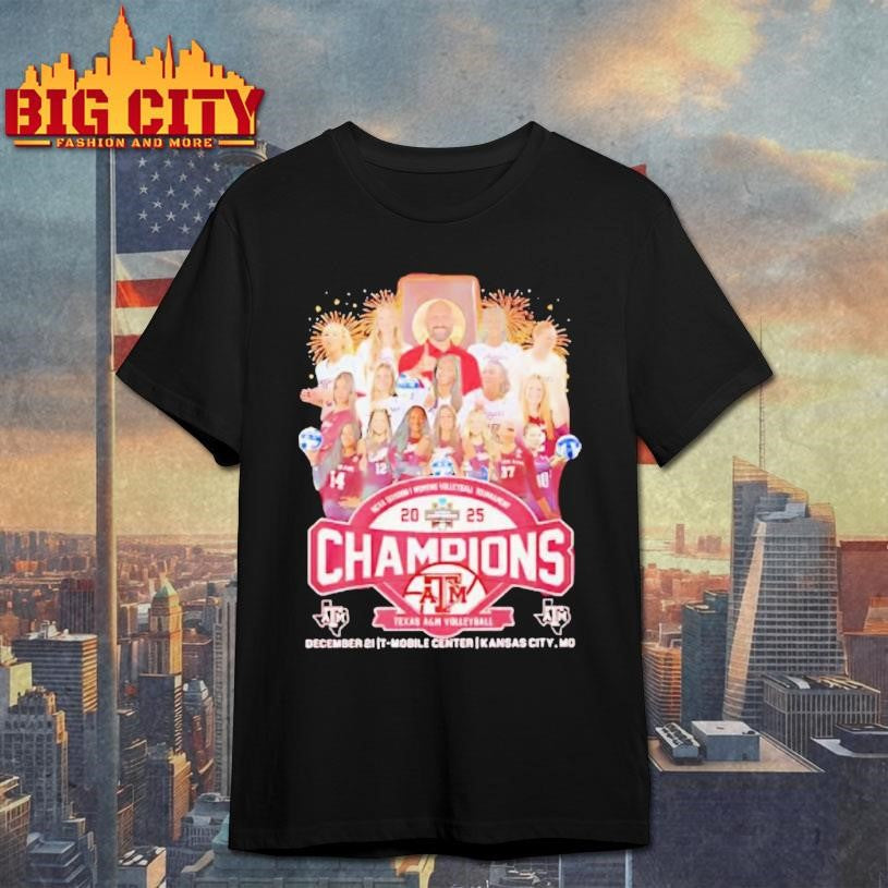 Texas Am 2025 Womens Volleyball National Champions Team Shirt