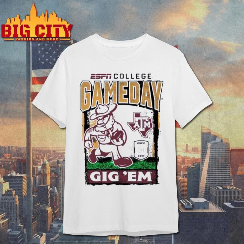 Texas Am Cfp Gameday 1st Round Mascot Gig Em Shirt