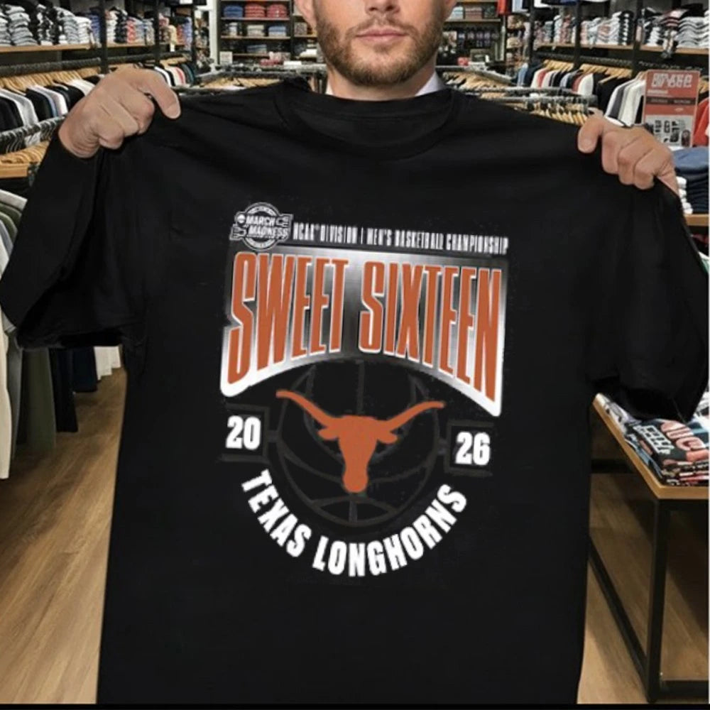 Texas Longhorns 2026 NCAA Men’s Basketball Tournament March Madness Sweet 16 T-Shirt