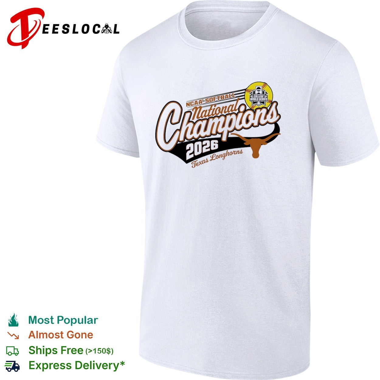 Texas Longhorns 2026 NCAA Softball National Champions Oklahoma City shirt