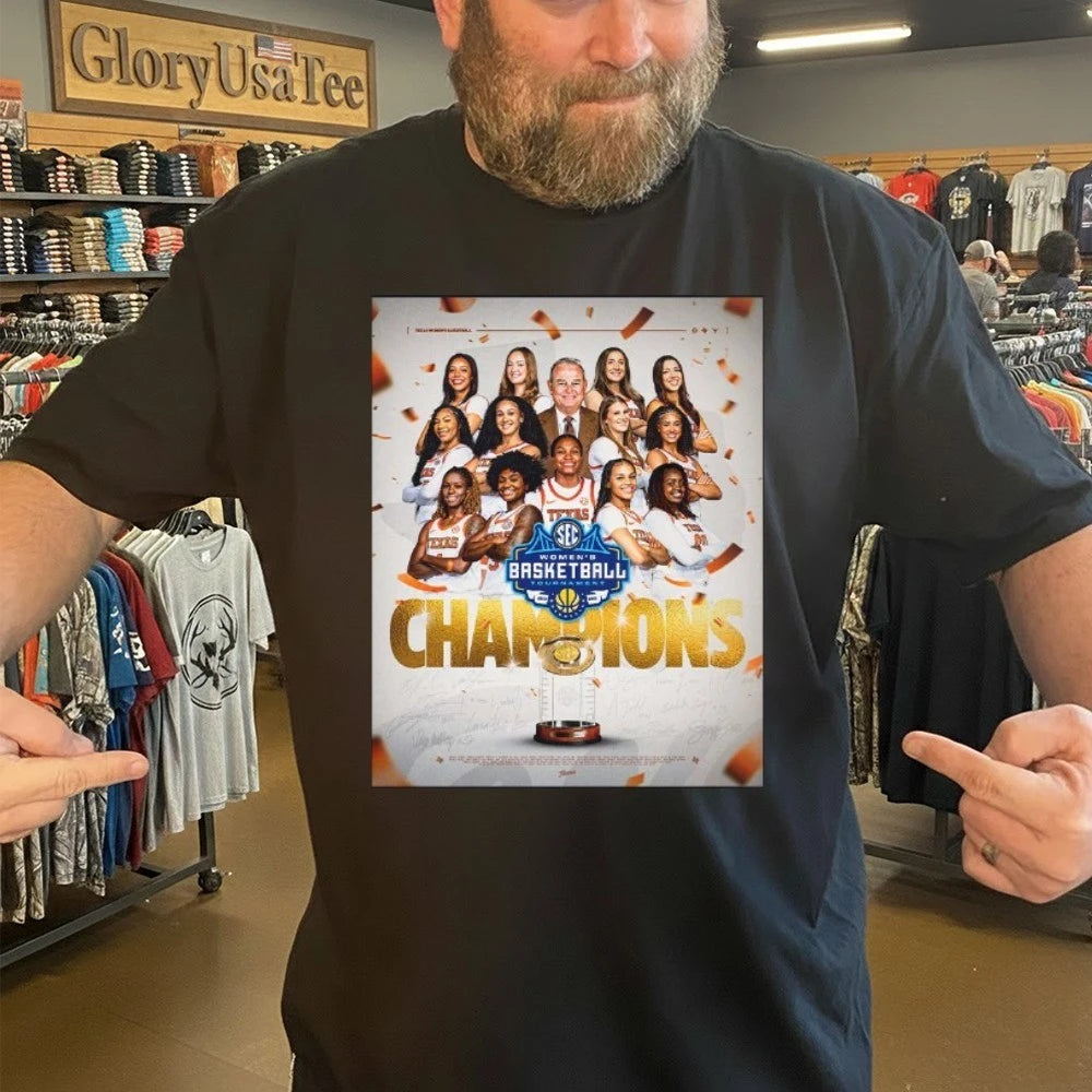 Texas Longhorns Women’s Basketball 2026 SEC Tournament Champions Poster T-Shirt