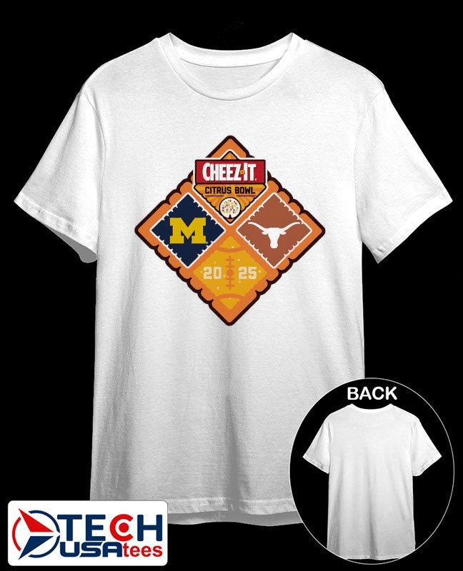 Texas Longhorns vs Michigan Wolverines 2025 Cheez-It Citrus Bowl Champions logo shirt