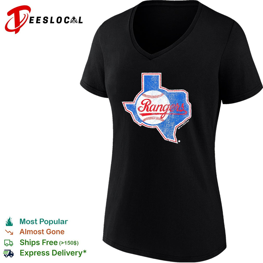 Texas Rangers baseball Texas map shirt