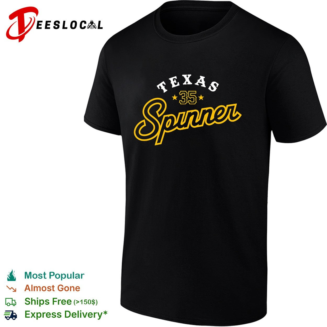 Texas Spinner 35 Pittsburgh Pirates baseball shirt