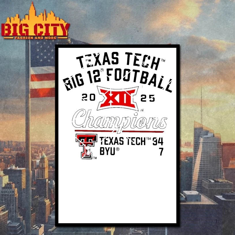 Texas Tech 2025 Big 12 Football Champions Endzone Speed shirt