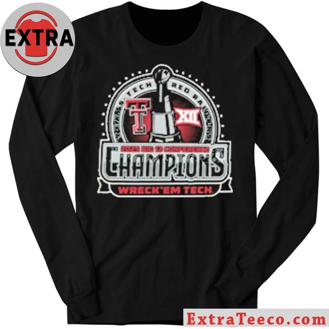 Texas Tech Big 12 Championship Wreck Em Tech Cup And Logo T-Shirt