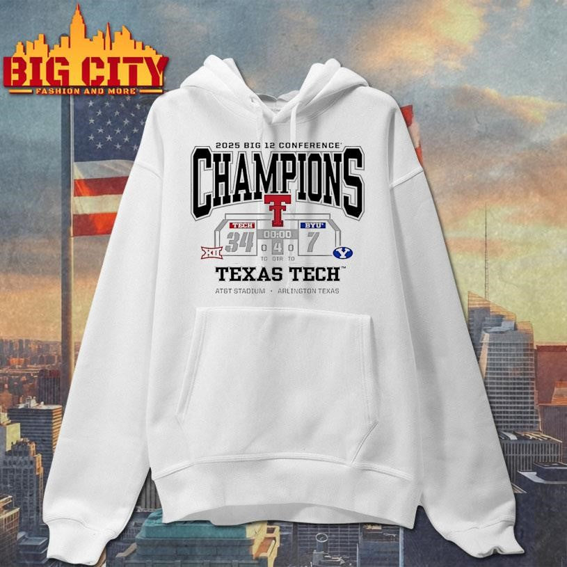 Texas Tech Red Raiders 2025 Big 12 Conference Champions Score Shirt