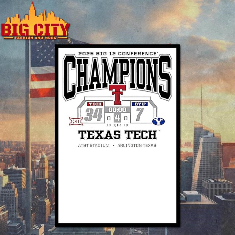 Texas Tech Red Raiders 2025 Big 12 Conference Champions Score Shirt