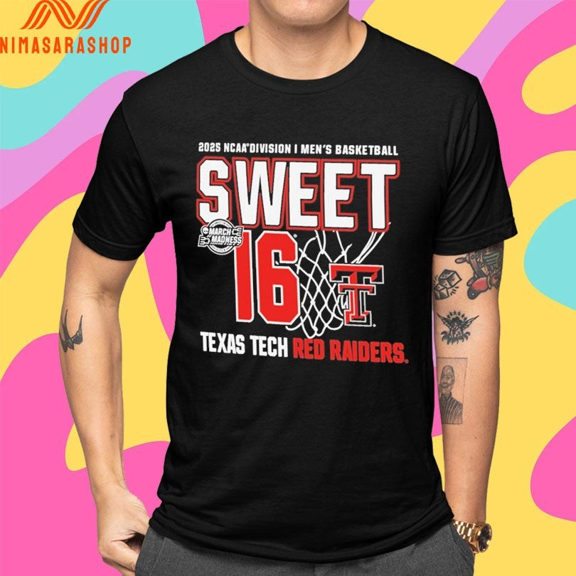 Texas Tech Red Raiders 2025 Ncaa Division I Men’s Basketball Sweet 16 March Madness Shirts