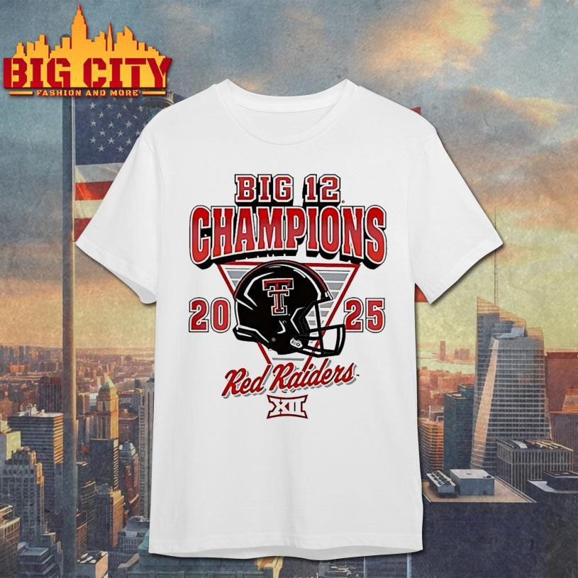 Texas Tech Red Raiders Big 12 Football Champions Helmet 2025 Shirt